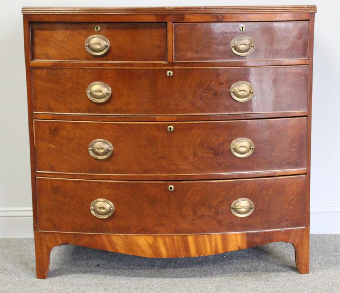 19 Century Mahogany Bow Front Commode with (1 of 7)
