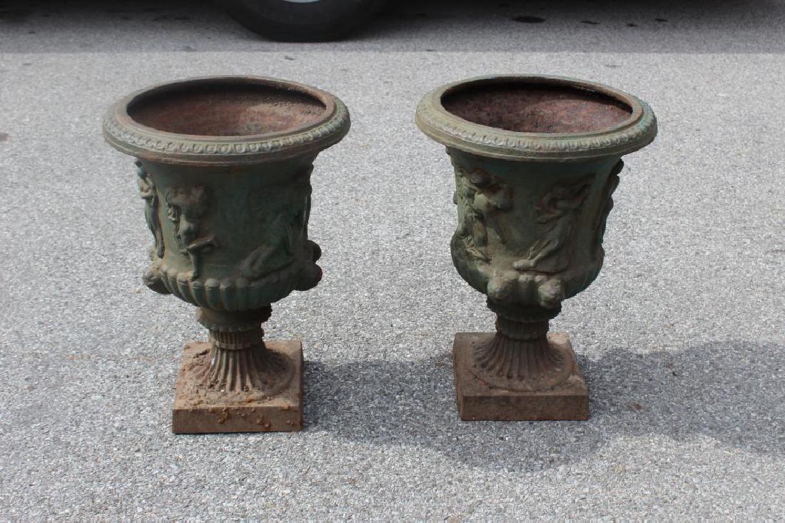 Pair of Green Painted Classical Iron (1 of 5)