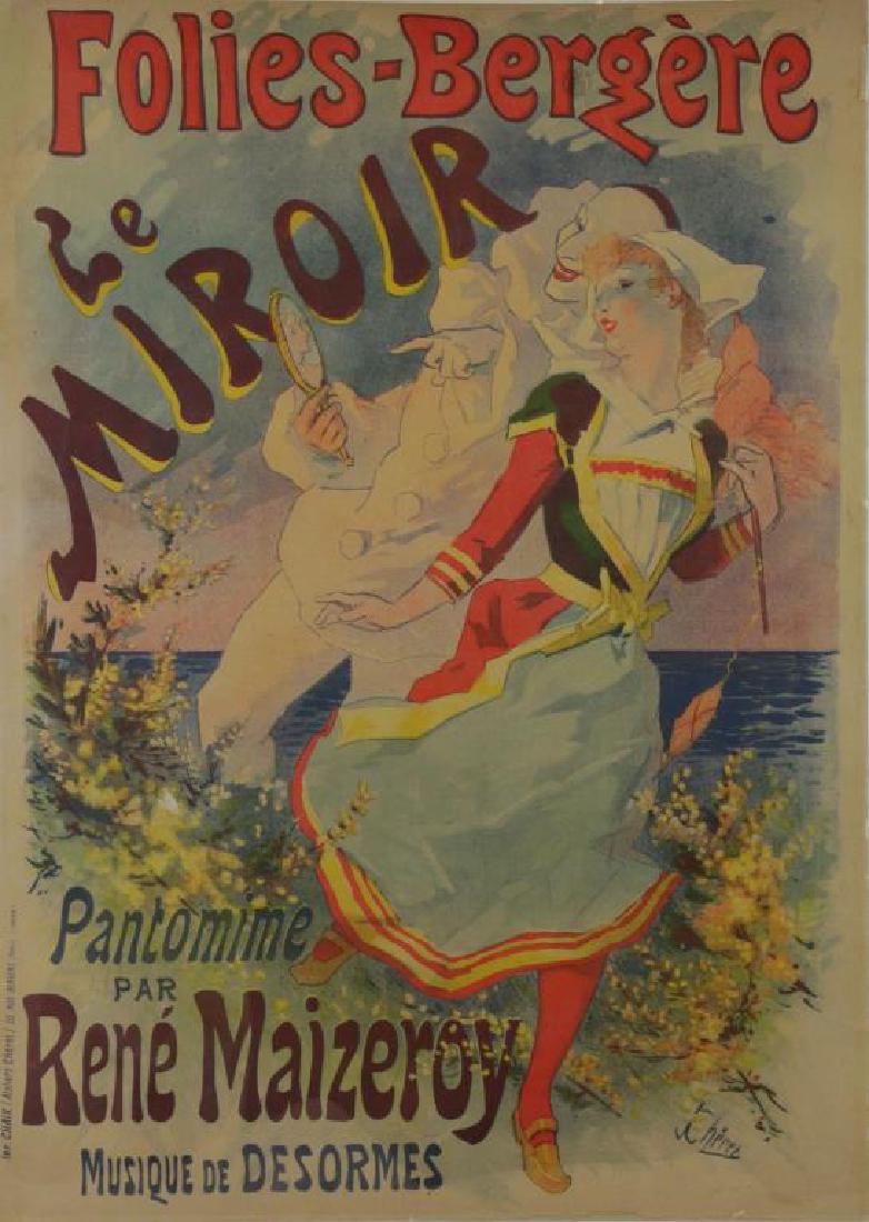 CHERET, Jules. Color Lithograph Poster. "Folies- (1 of 9)