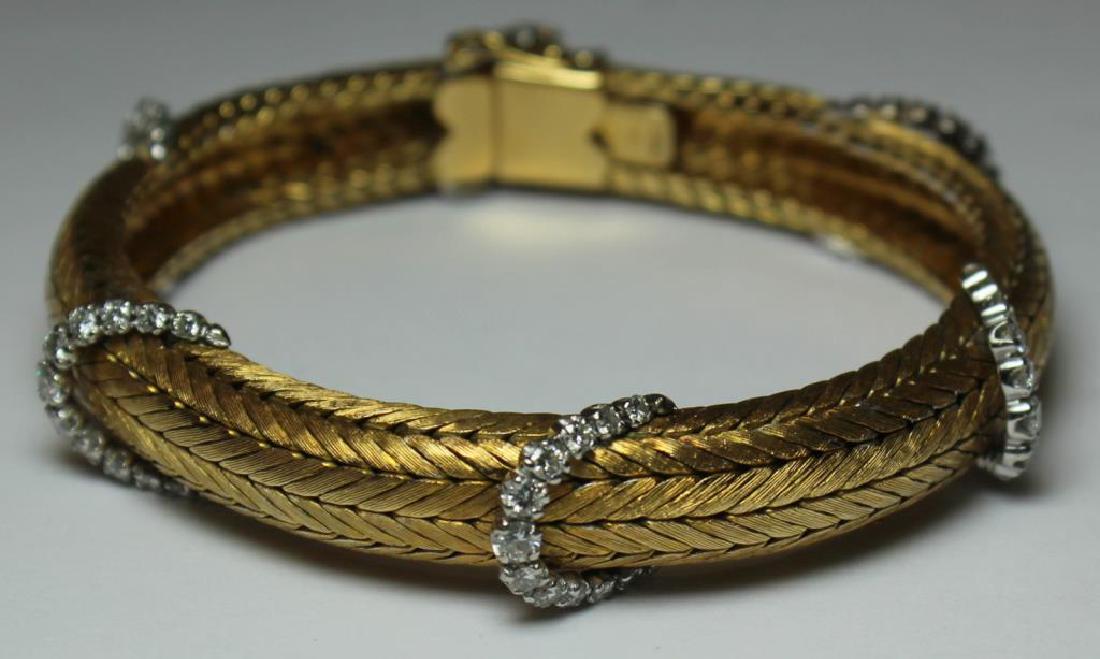 JEWELRY. Italian 18kt Gold and Diamond Bracelet. (1 of 7)