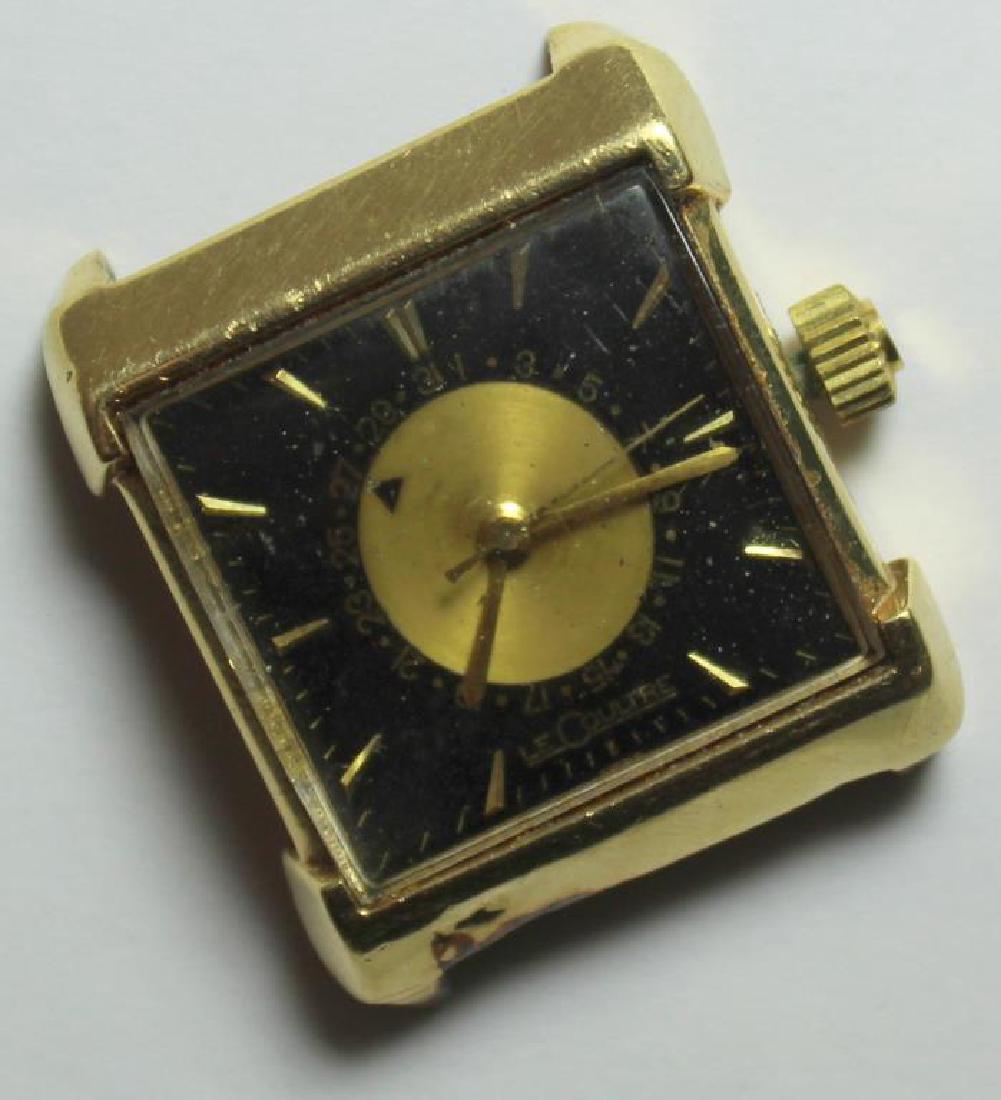 JEWELRY. Men's Lecoultre 14kt Gold Wrist Watch. (1 of 6)