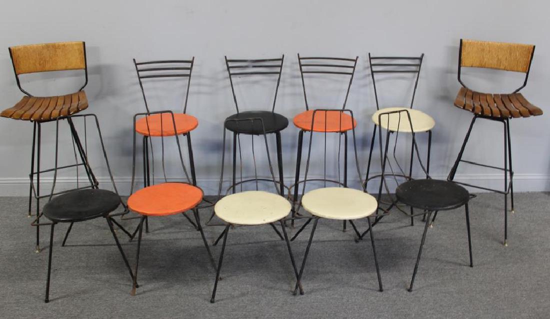 MIDCENTURY. Lot Of Iron Stools and Chairs . (1 of 3)