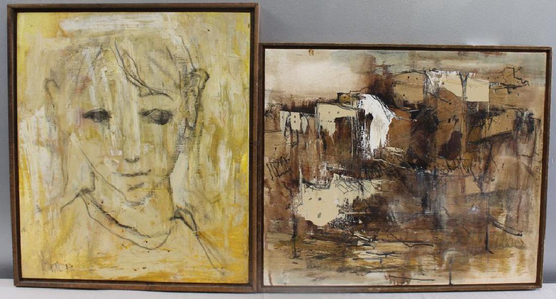 HOLLANDER, Gino. Two Oils on Canvas. Untitled (1 of 7)