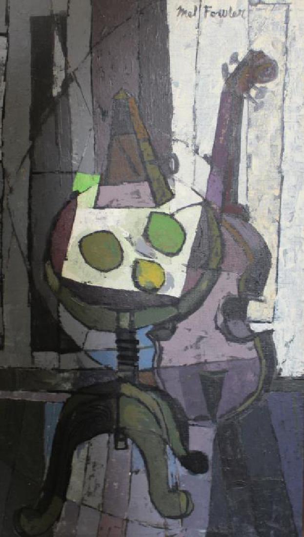 FOWLER, Mel. Oil on Canvas. "Still LIfe, Cello". (1 of 5)