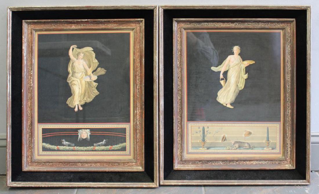 LOT of Two Gouache on Paper. Classical Decorative (1 of 4)