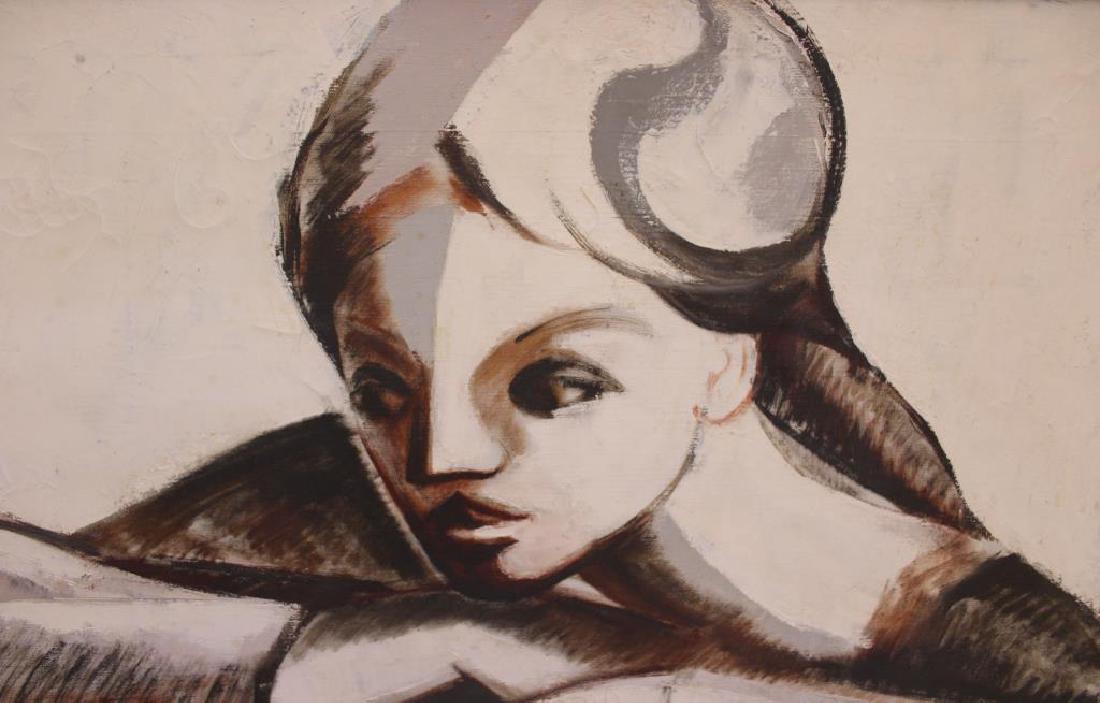 UNSIGNED. Oil on Canvas. Modernist Portrait of a (1 of 4)