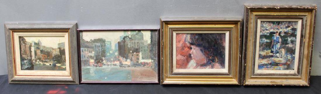 LENNON, Bernard. Lot of 4 Oil on Board. (1 of 7)