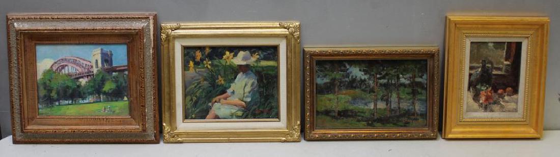 LOT of 4 Oil on Board Paintings. (1 of 8)