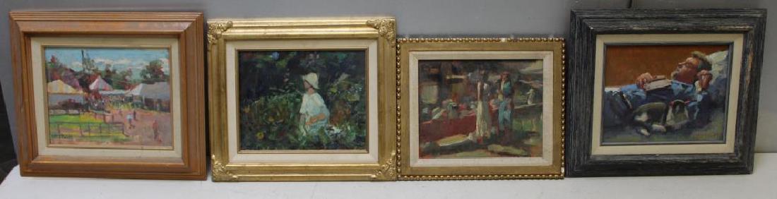 GRISELL, Susan. Lot of 3 Oil on Board and 1 (1 of 6)