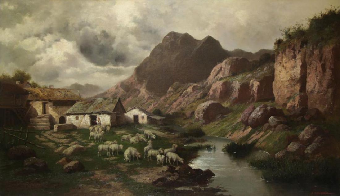 CALIFANO, John. Oil on Canvas. Flock of Sheep in (1 of 7)