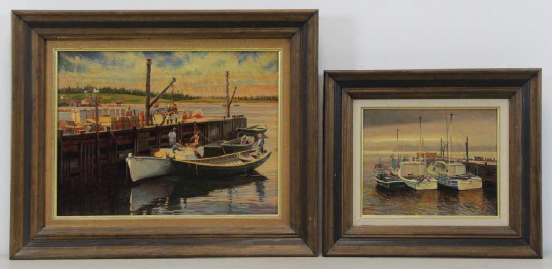 CRILLEY, Joseph. Two Oils on Board. Marine Scenes. (1 of 12)