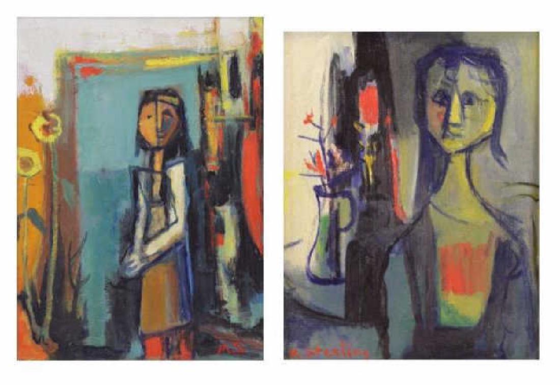 STERLING, Marc. Two Oils on Canvas. Figures in (1 of 9)