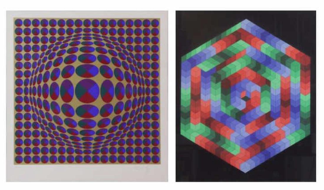 VASARELY, Victor. Two Op Art Serigraphs. (1 of 9)