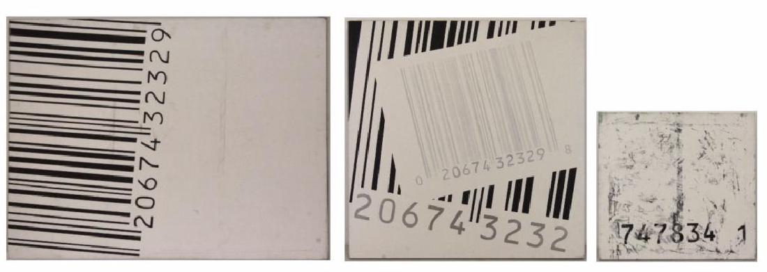 COTTEN, George. Three Oil on Canvas. Barcodes (1 of 10)
