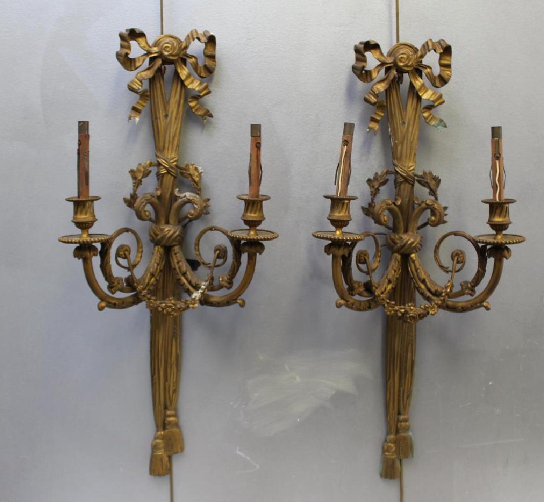 A Large Pair of Antique Gilt Bronze Ribbon Form (1 of 6)