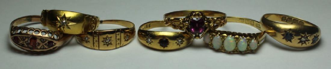 JEWELRY. Assorted Antique Gold Ring Grouping. (1 of 12)