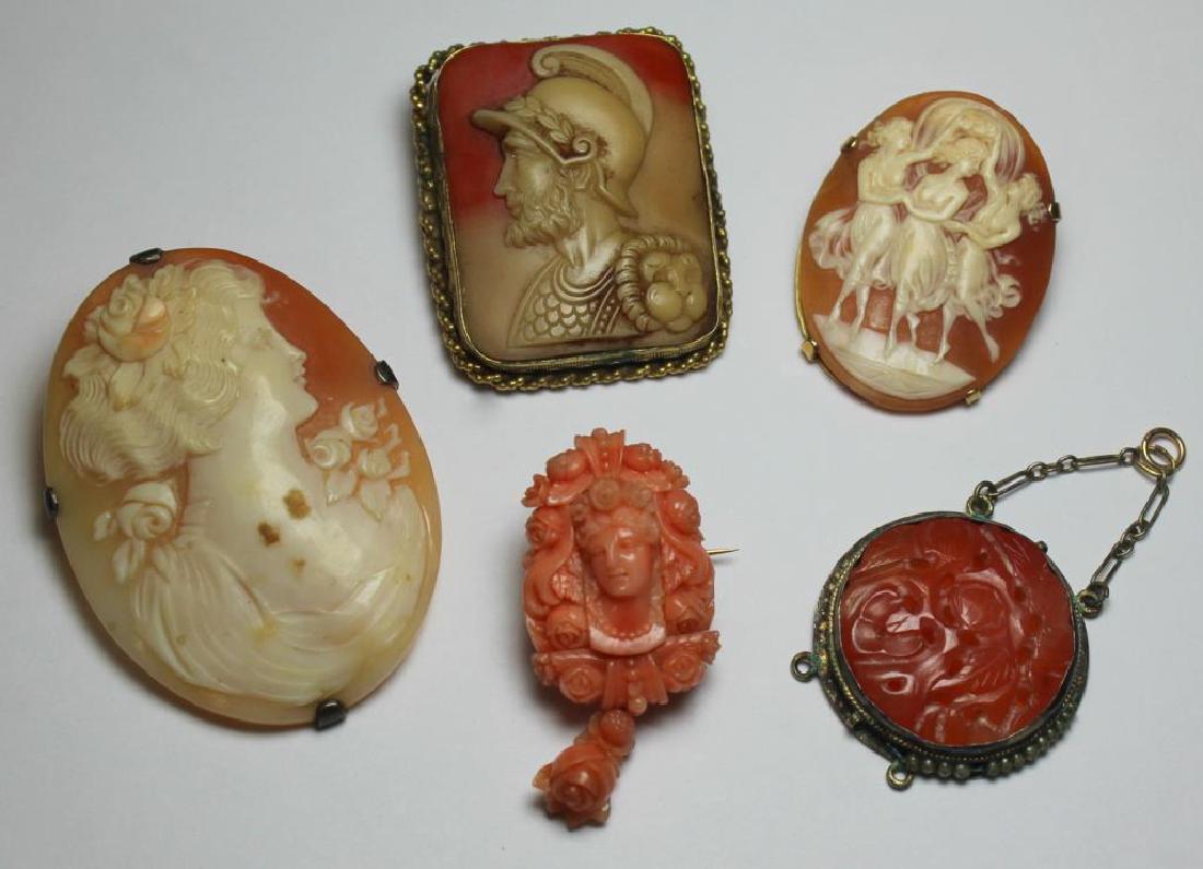 JEWELRY. Carved Jewelry Grouping. (1 of 9)