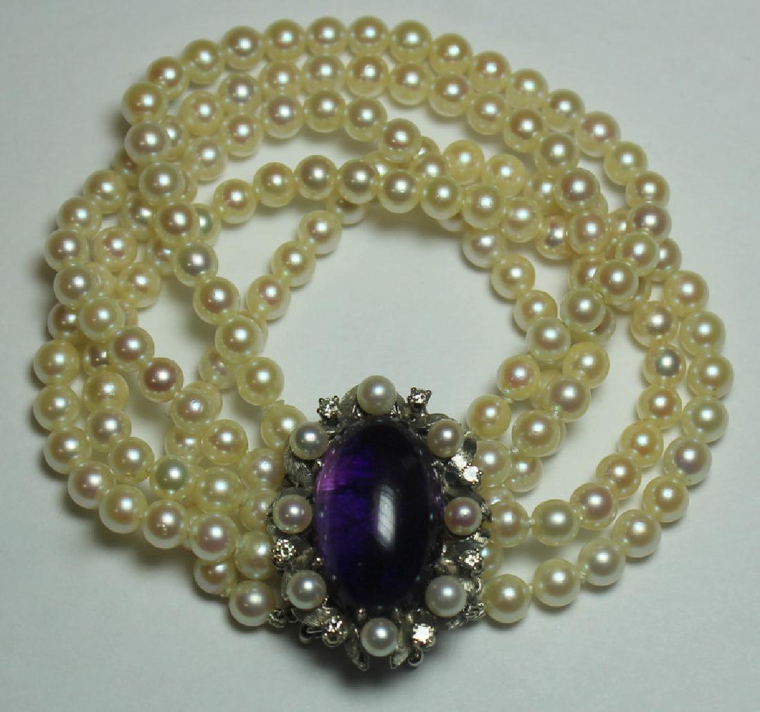 JEWELRY. Pearl, 14kt Gold, Amethyst, and Diamond (1 of 4)