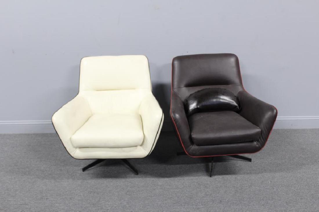 2 Vintage Leather Upholstered Midcentury Style (1 of 5)