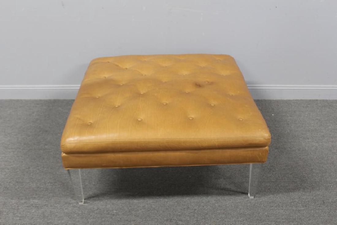 Vintage Leather Upholstered Ottoman Raised On (1 of 3)