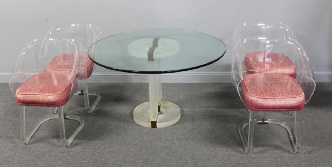MIDCENTURY. Acrylic Table and 4 Lucite Chairs (1 of 8)