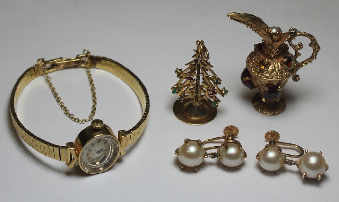 JEWELRY. Assorted 14kt Gold Jewelry Grouping. (1 of 6)