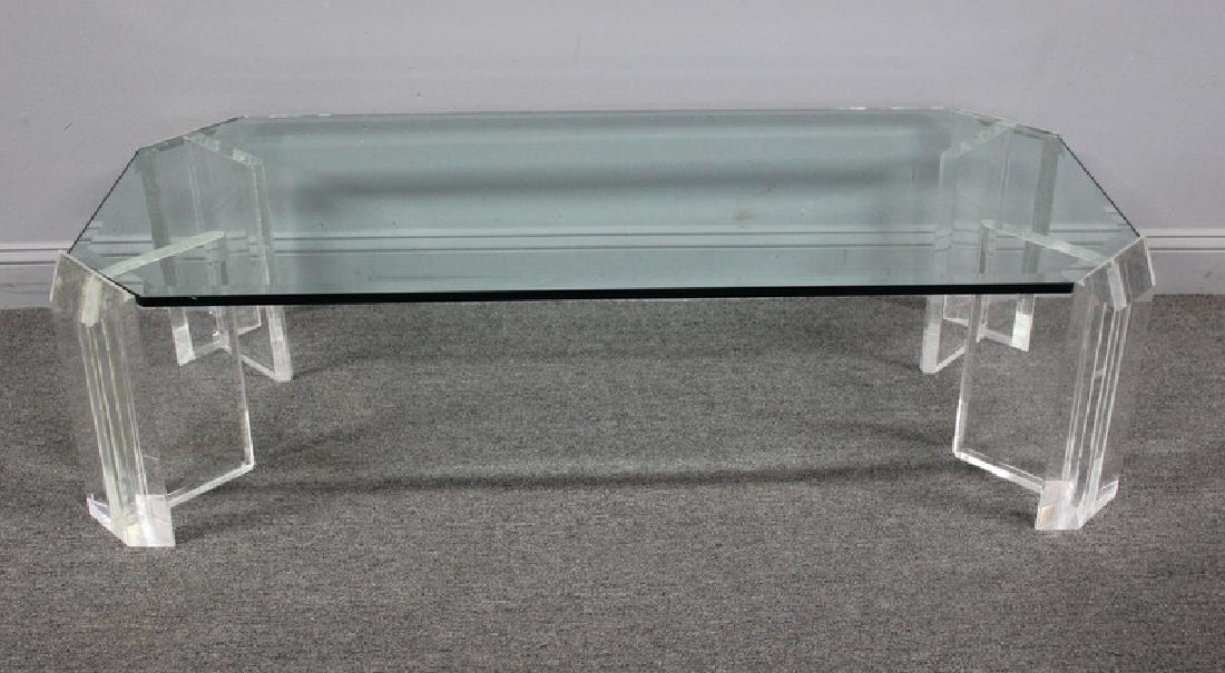 Vintage Lucite and Class Top Coffee Table. (1 of 3)