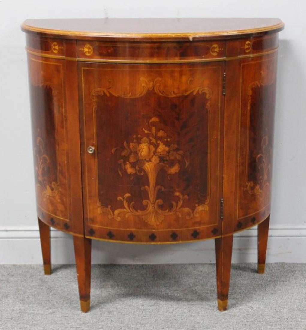 Antique Inlaid Mahogany Demilune Cabinet Dec 03 2017 Clarke