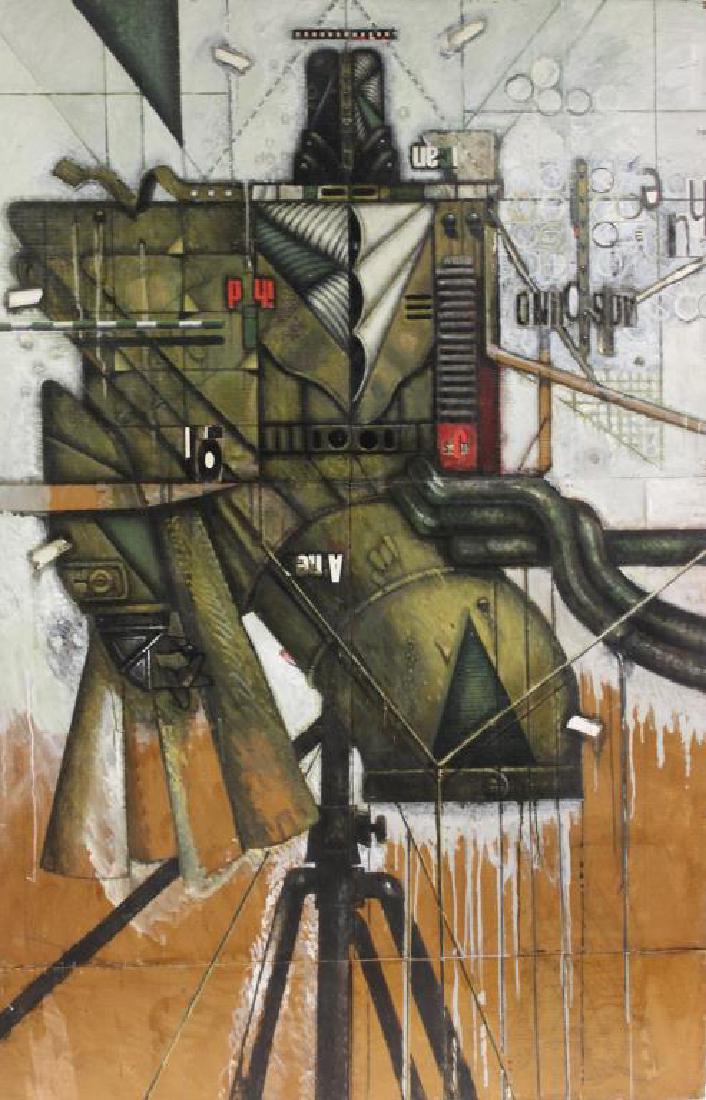 DE ANGELIS, Nick. Oil and collage on Cardboard. "Man (1 of 8)