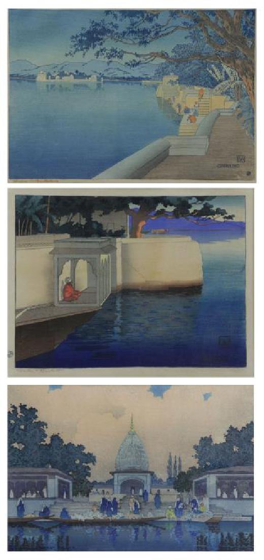 BARTLETT, Charles. Three (3) Woodblock Prints. (1 of 9)