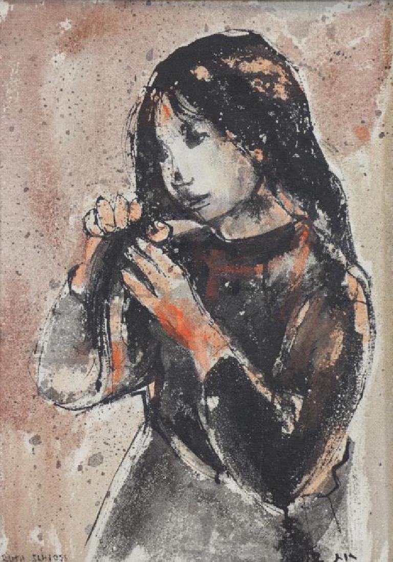 SCHLOSS, Ruth. Oil on Masonite. "Maia" (1 of 7)