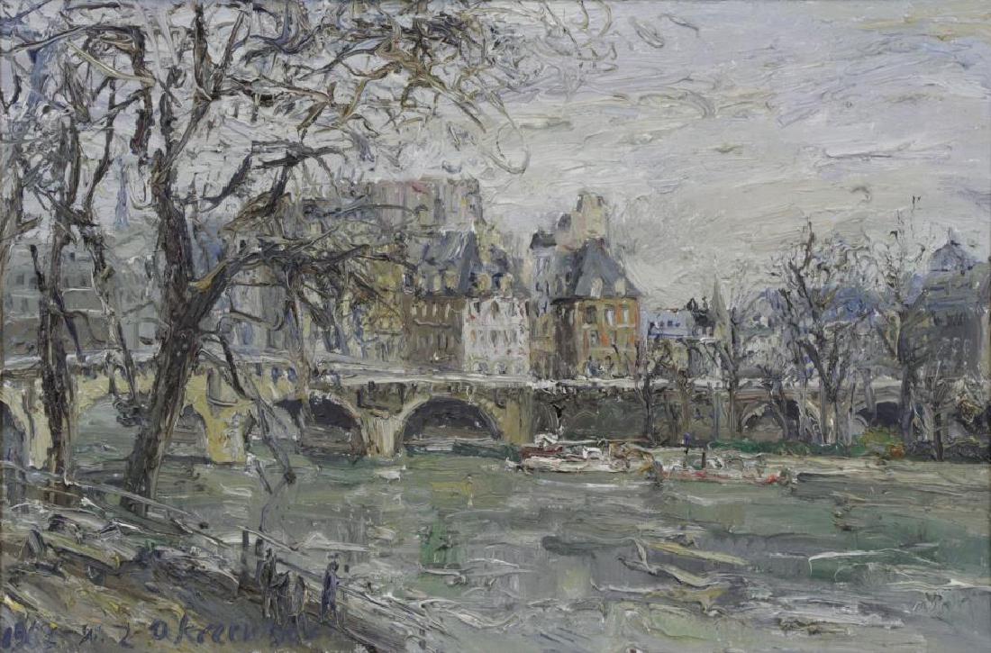 ZAKRZEWSKI, Wlodzimierz. Oil on Canvas. "Paris (1 of 5)