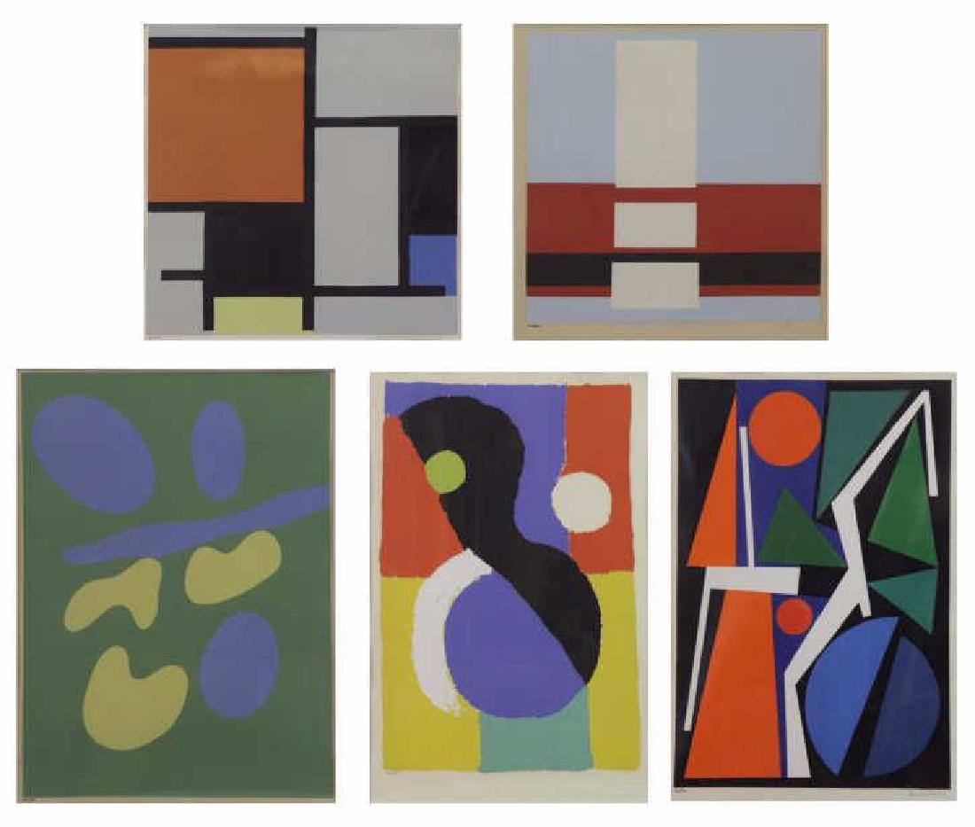 Set of 5 Modern Screenprints: Mondrian, Kupka, (1 of 12)
