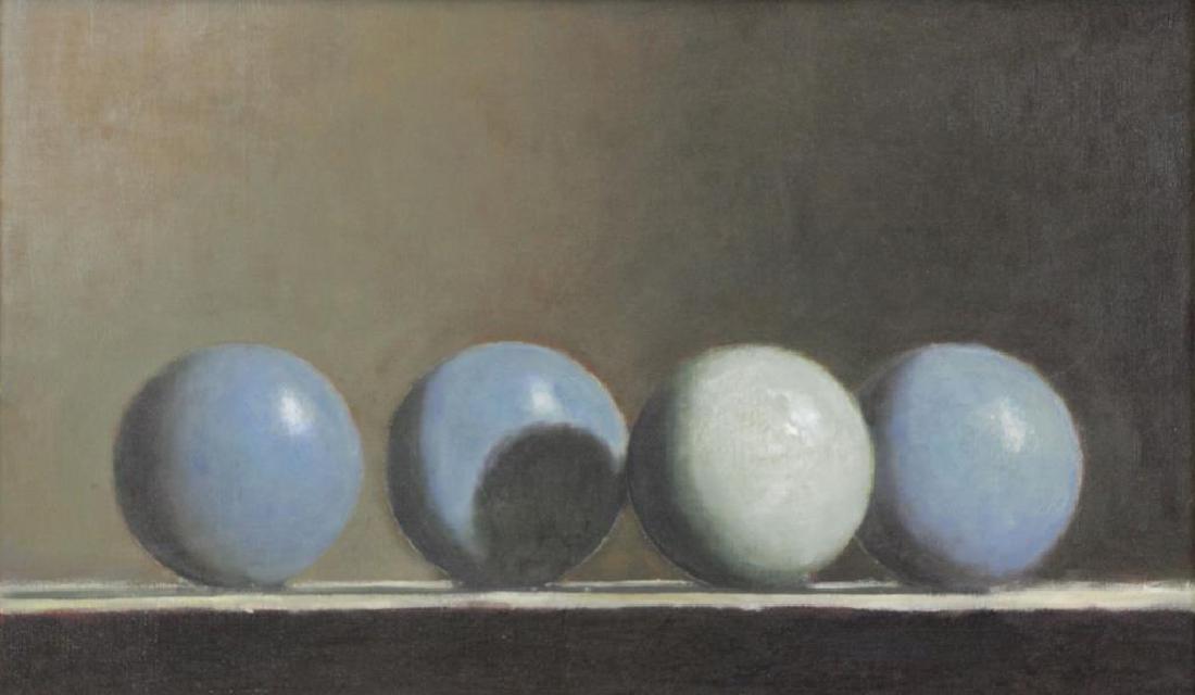 GIBSON, John. Oil on Canvas. Four Blue Balls, 1987 (1 of 6)
