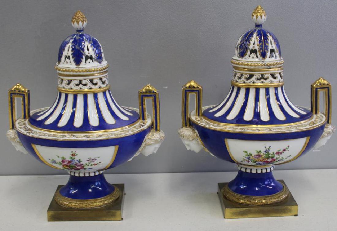 Pair of Sevres Porcelain Lidded Urns (1 of 13)