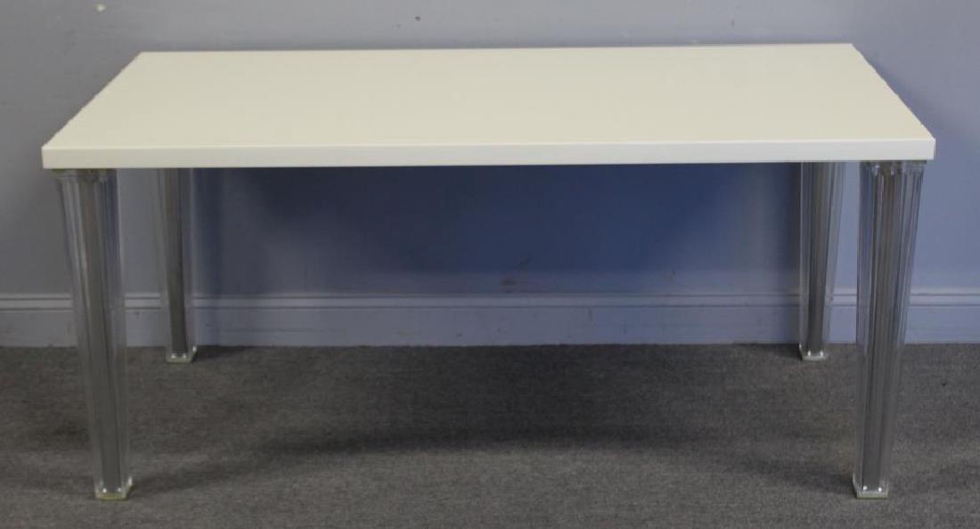 KARTELL , Italy Signed Lacquered Console With: Acrylic Legs . CFrom a Yonkers estate .