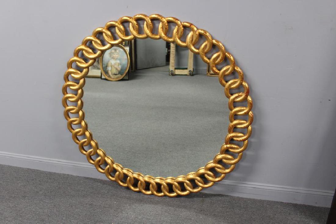 Large Vintage Giltwood Rope Form Mirror . (1 of 5)