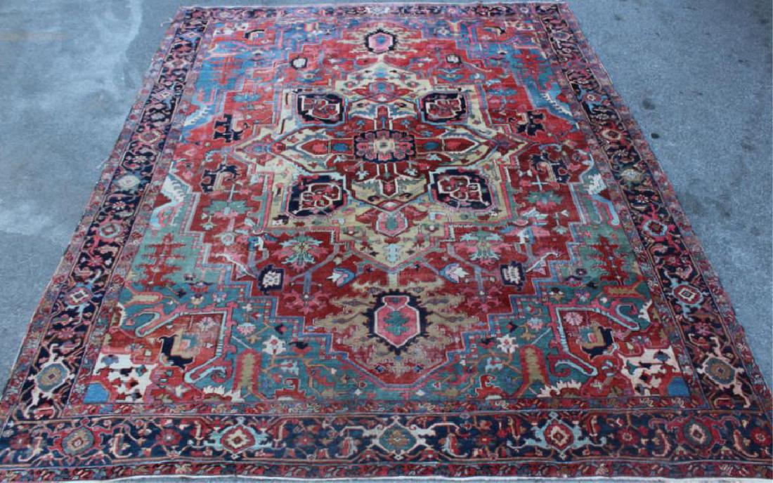 Antique Handmade Roomsize Heriz Style Carpet (1 of 7)