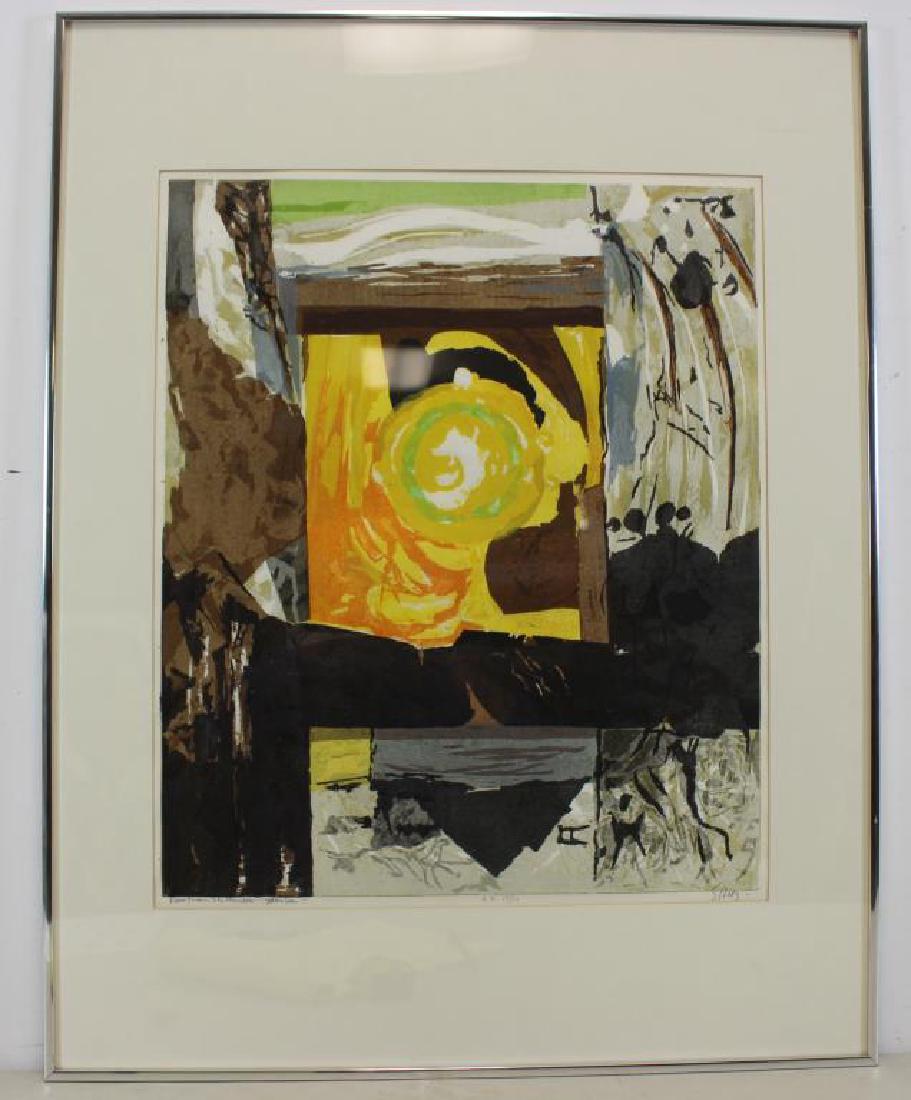 ILLEGIBLY Signed. Color Cardboard Print. "Yellow (1 of 7)
