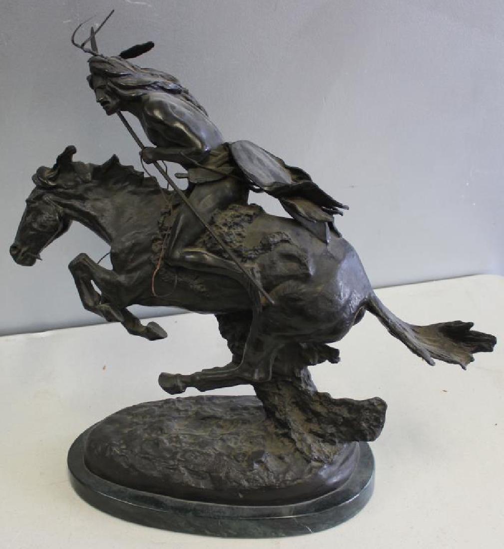 REMINGTON, Frederic. Bronze Mounted on Marble. (1 of 4)