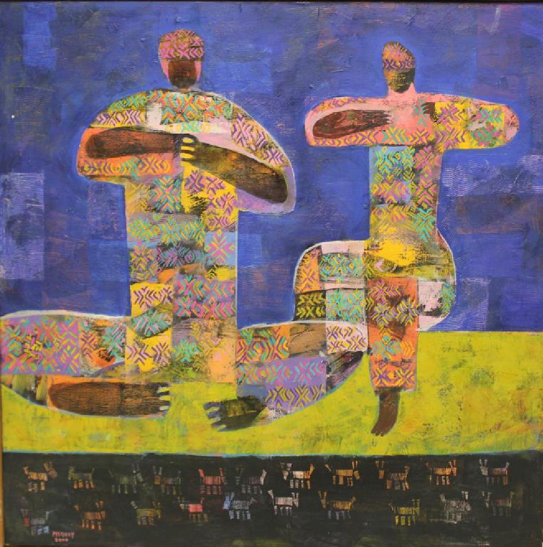 PISQUIY, Roland. Oil On Canvas. "Flauteros". (1 of 7)