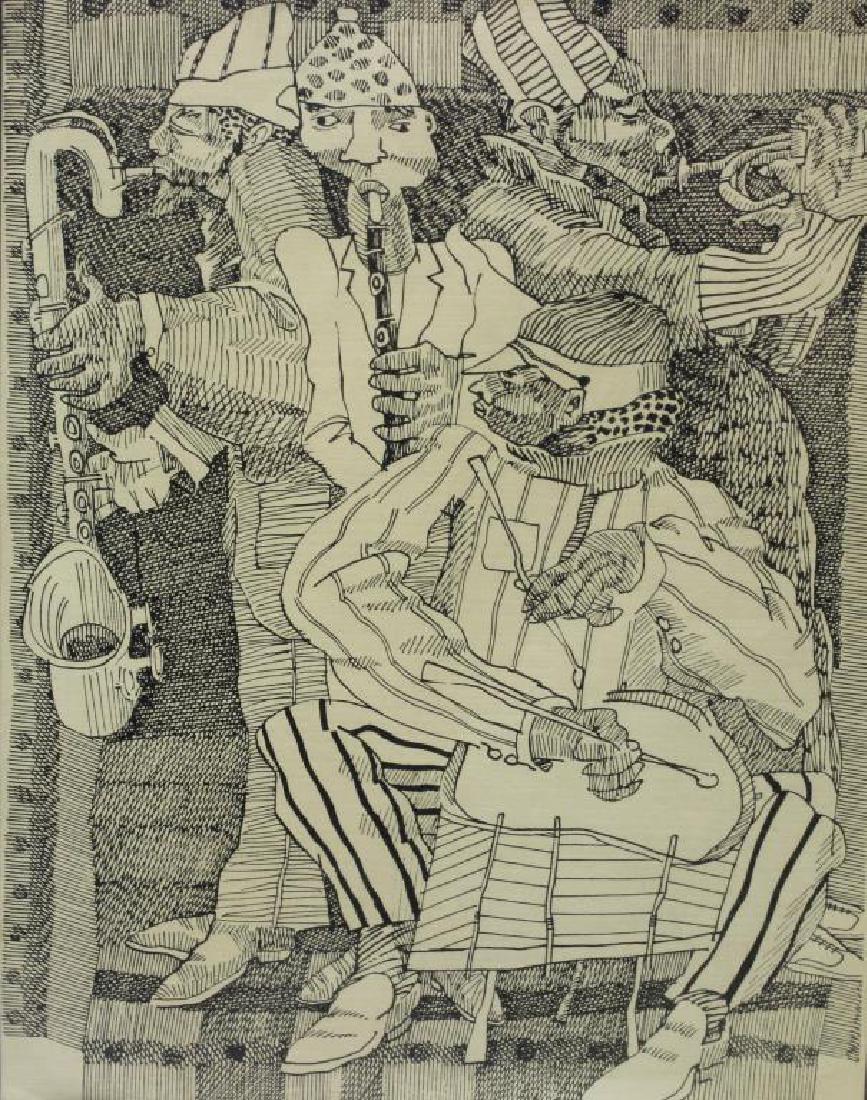 MCNEILL, Lloyd. Ink Drawing "Musicians". (1 of 4)