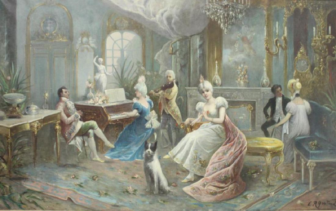 GONTART, E.R. Oil on Canvas .19th Century Genre (1 of 7)