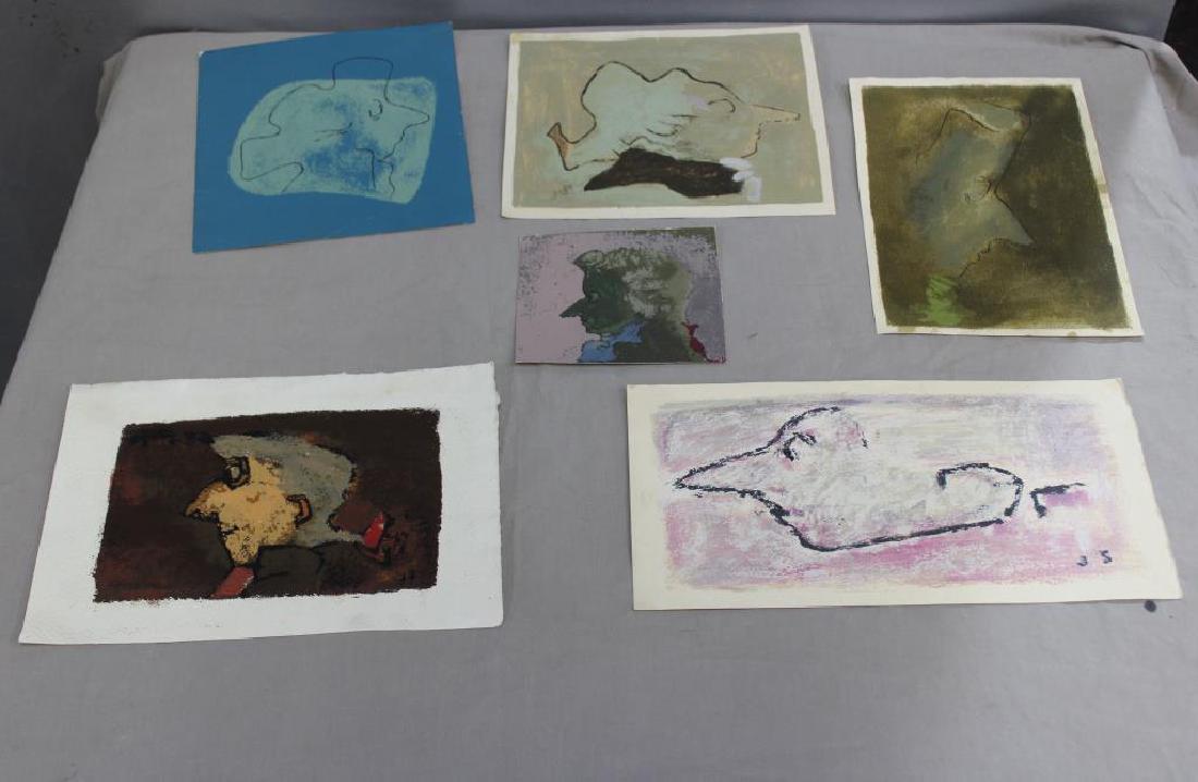 SOLMAN, Joseph. Lot of 6 Serigraphs. Abstractions. (1 of 4)