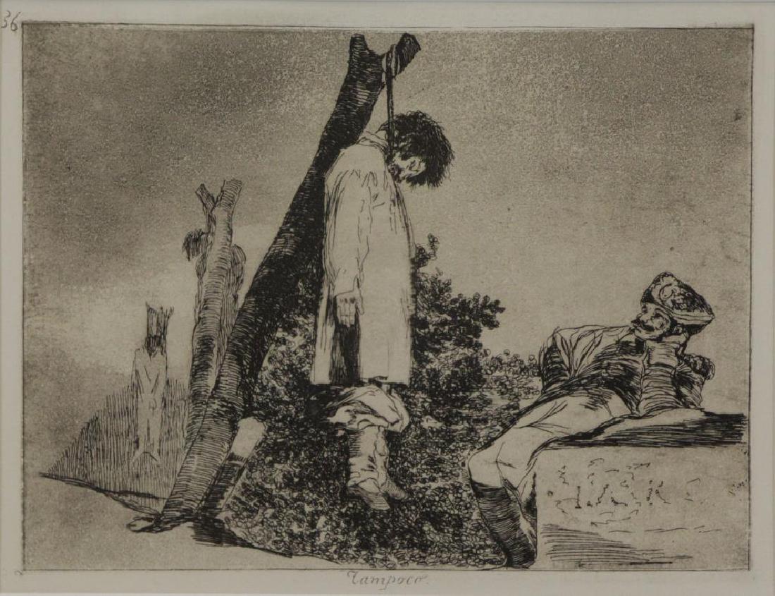 GOYA, Francisco. Etching. "Tampoco" From Disasters (1 of 7)