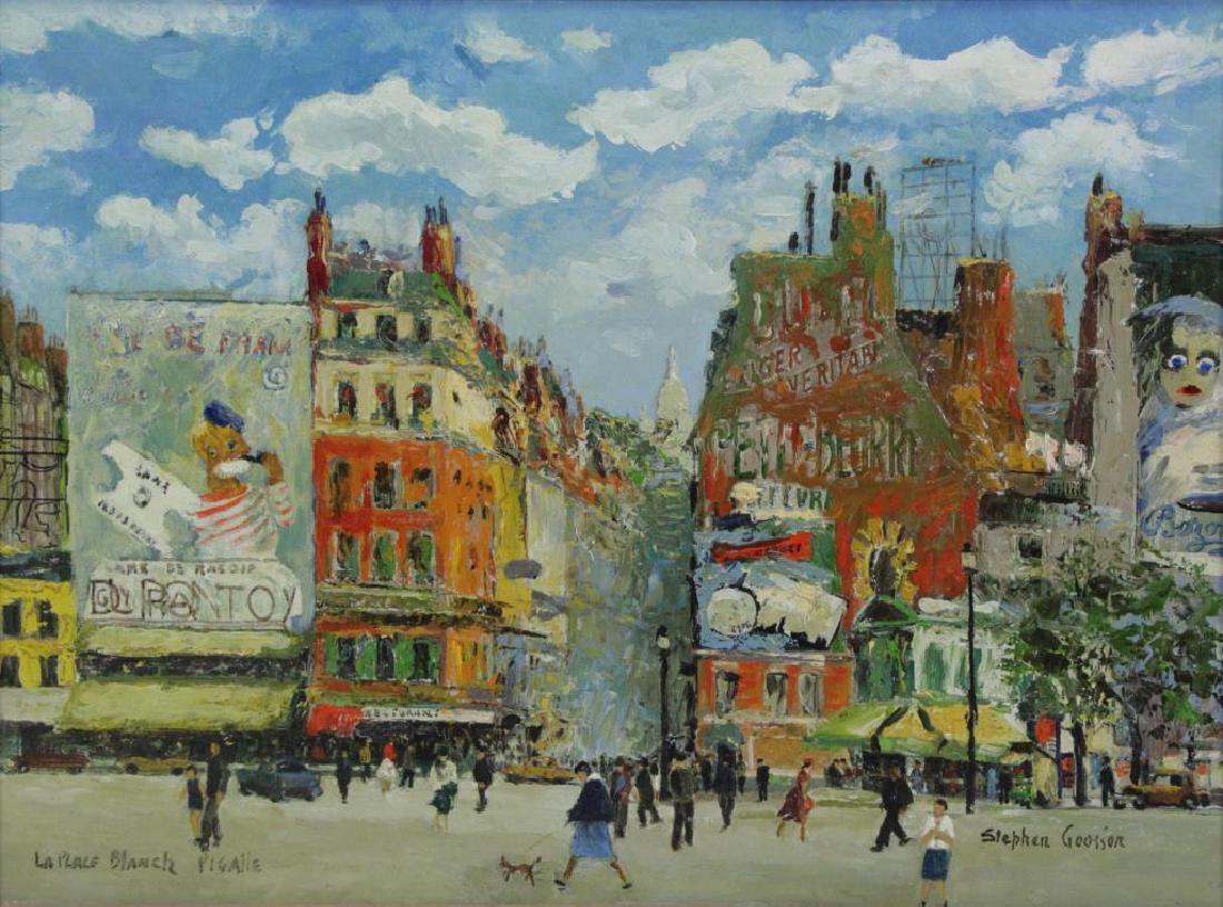 GOOSSON, Stephen. Oil on Board. "La Place Blanch (1 of 7)