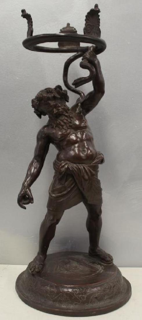 UNSIGNED. Antique Patinated Bronze Figural Stand (1 of 6)