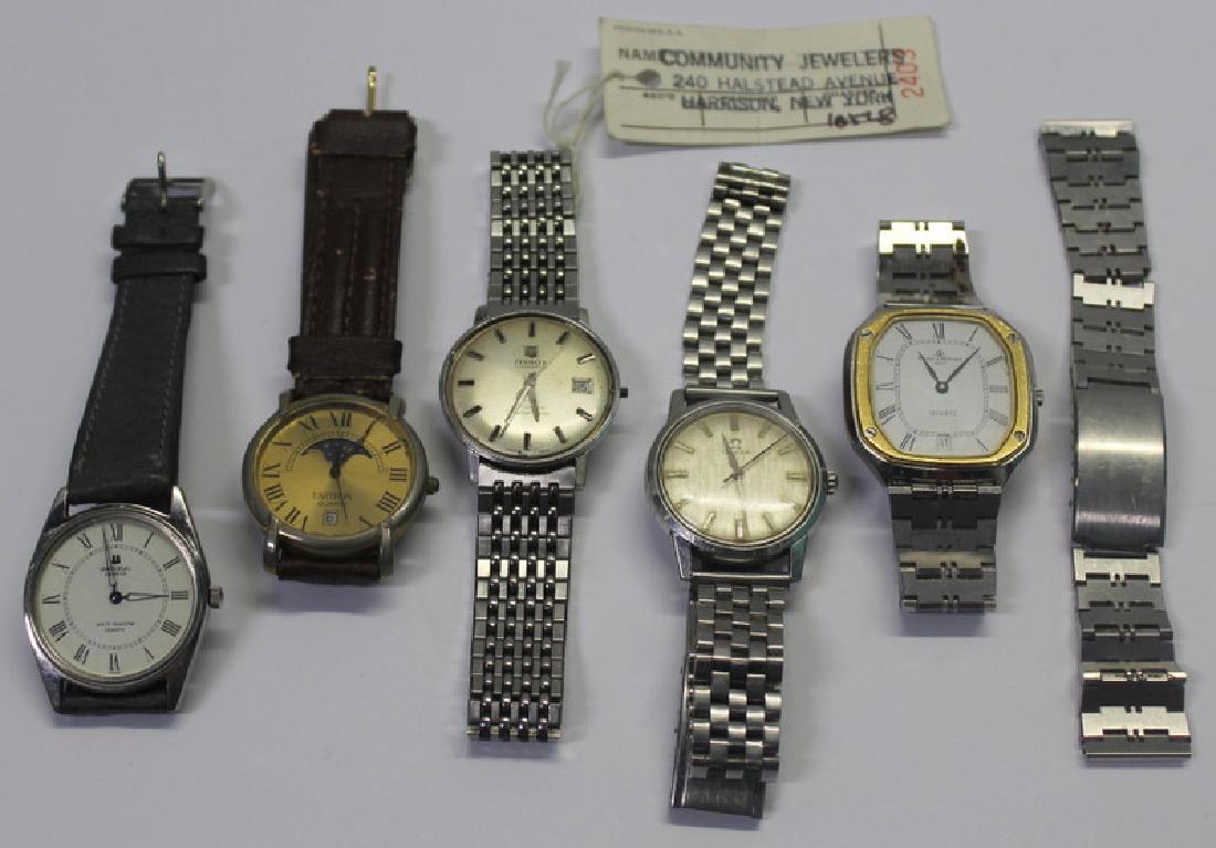 JEWELRY. Grouping of Men's Watches Inc. Omega. (1 of 8)