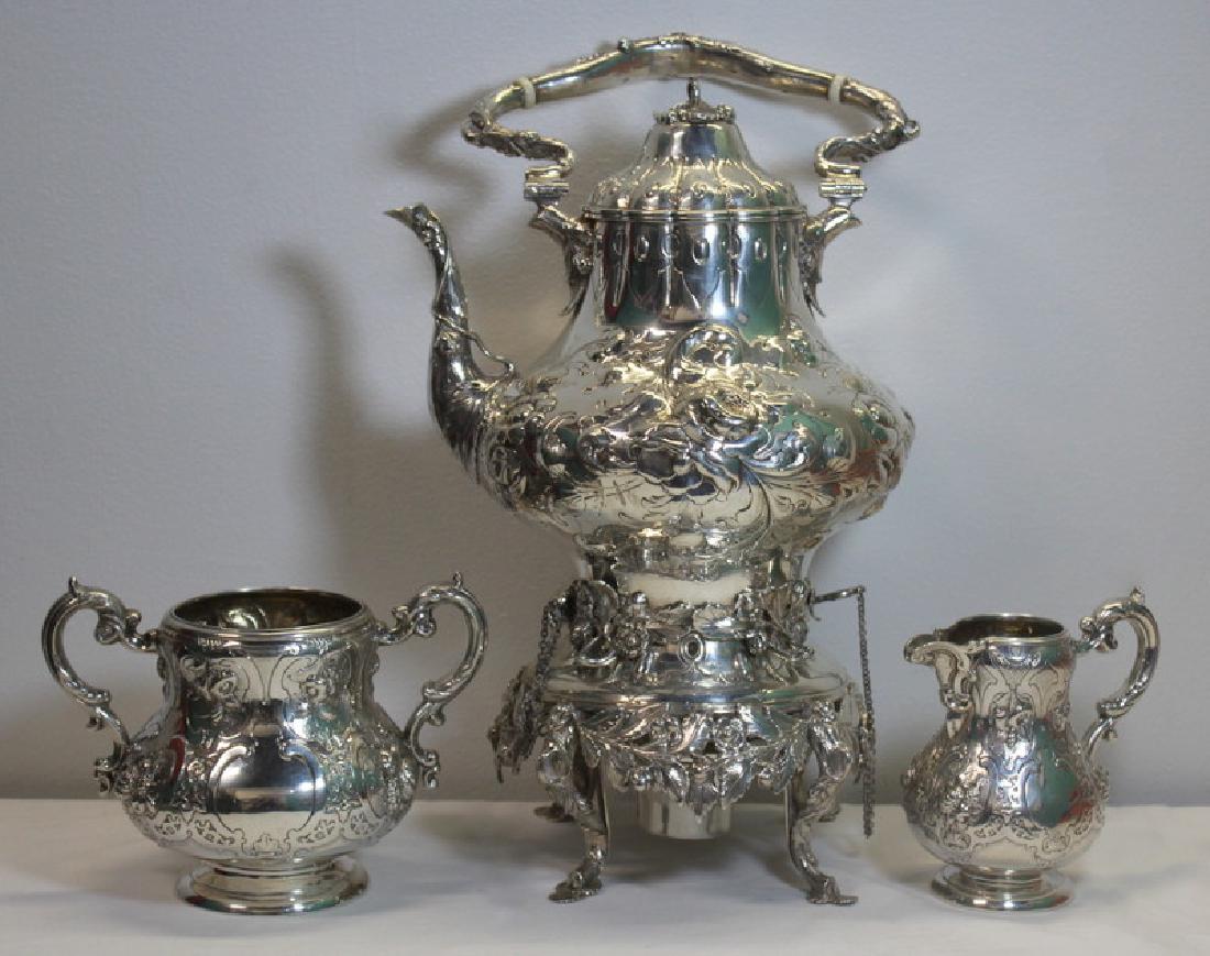 SILVER. 3 Piece Assembled Scottish Silver Tea Service. (1 of 9)
