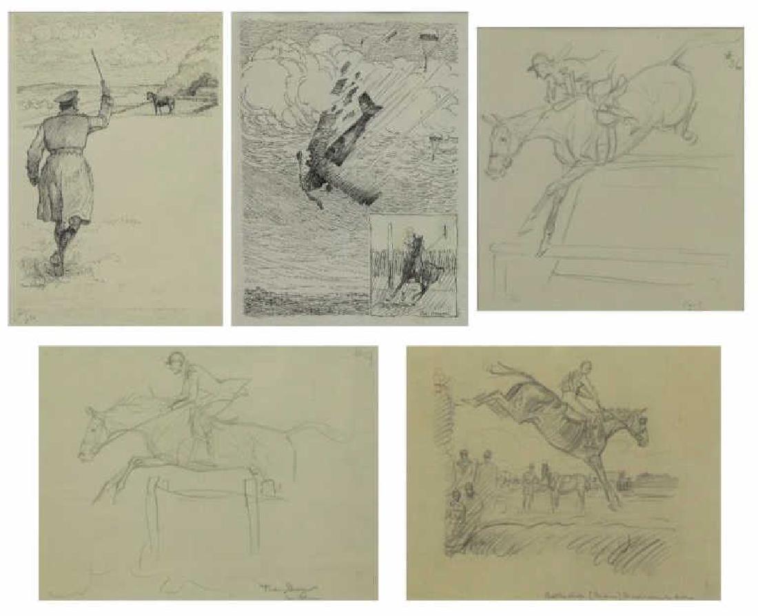 BROWN, Paul. Five (5) Equestrian Illustrations. (1 of 9)